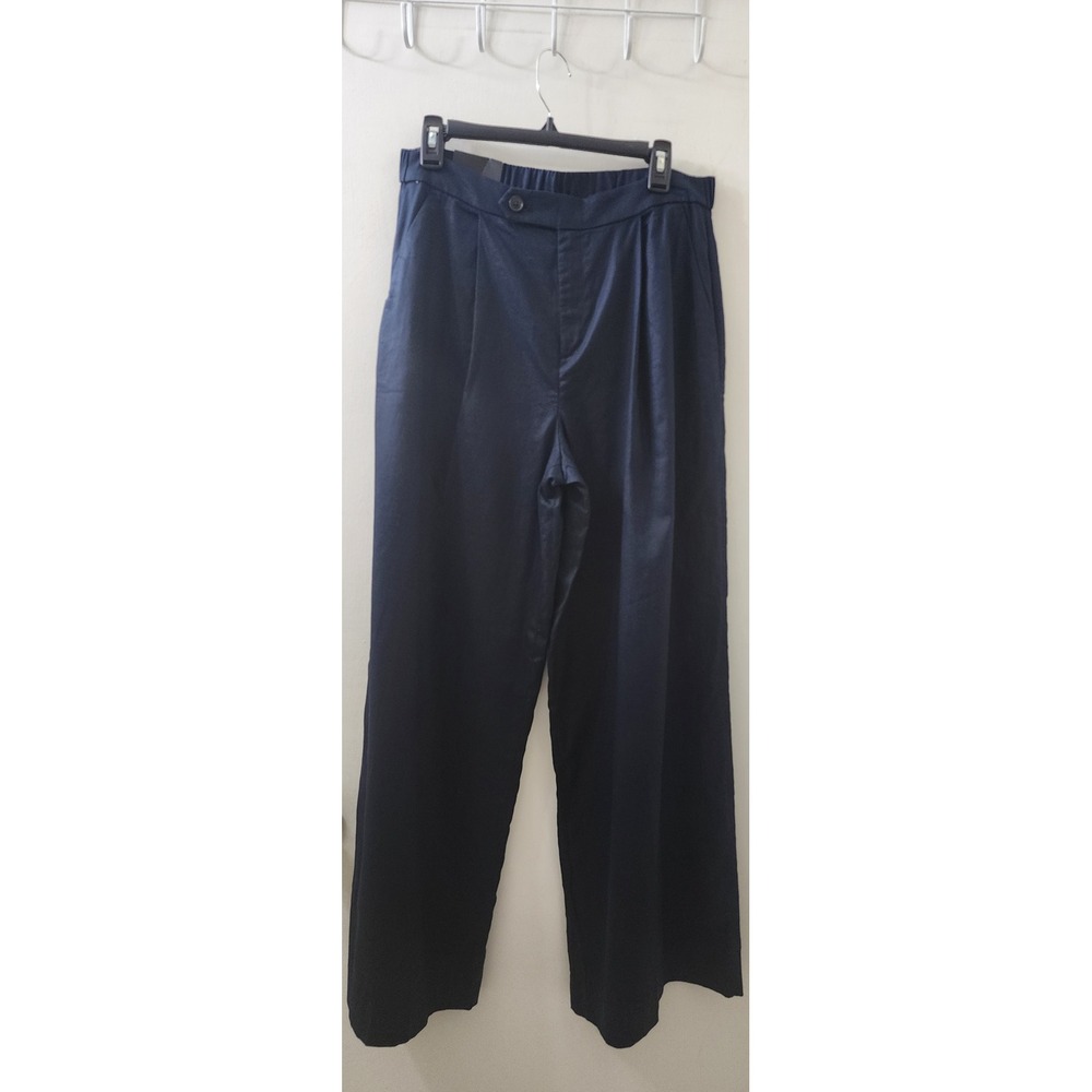 Banana Republic Navy Blue Wide Leg High Rise Trousers Size 8 NWT